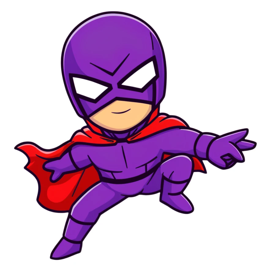 Magneto Marvel villain with red helmet and purple cape using magnetic powers sticker