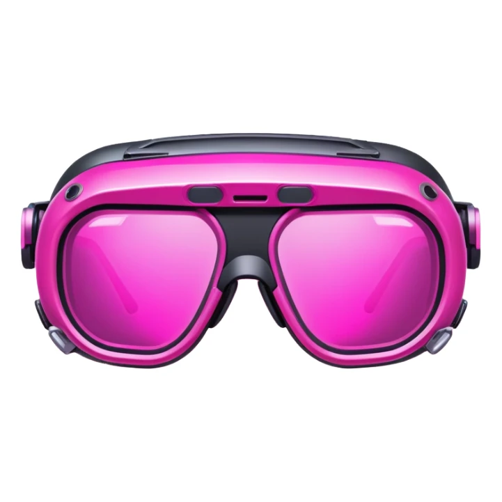 cyberpunk pink protective glasses, neon pink lenses, futuristic welding eyewear sticker