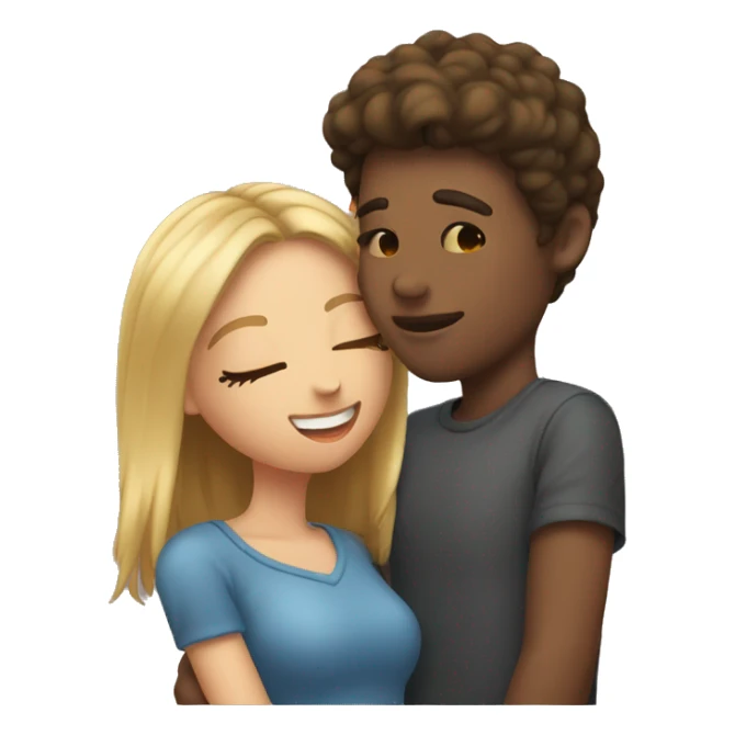 a girl kissing her boyfriend on the cheek sticker