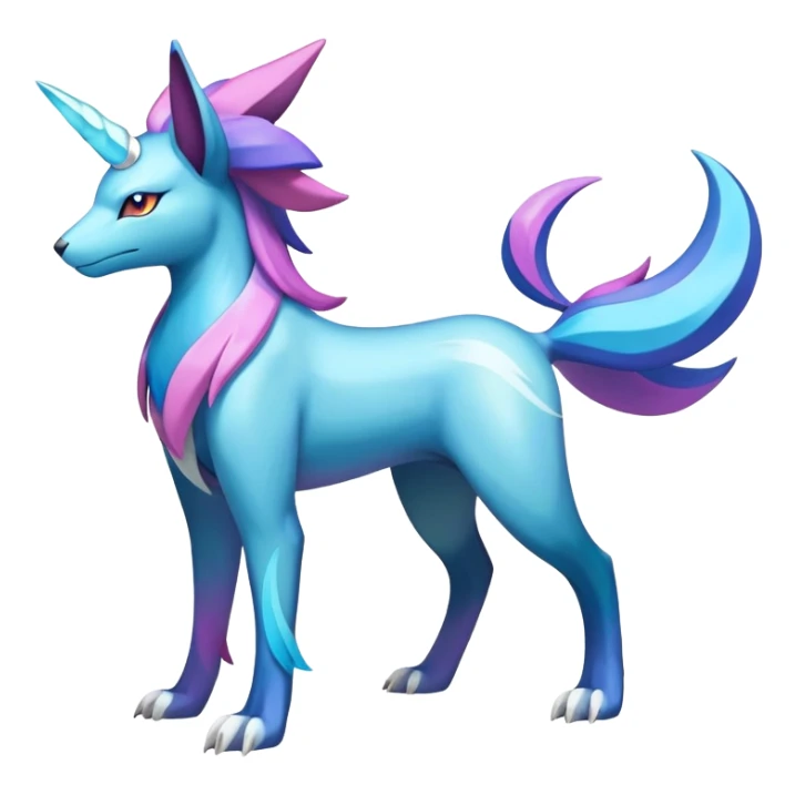 Shiny Colorful Iridescent Amaura-Cobalion-Suicune-fakemon (full body) sticker