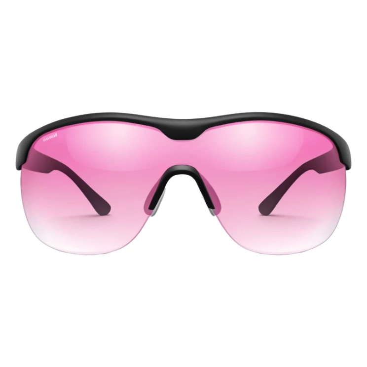 wraparound safety glasses with pink gradient lenses, sporty design sticker