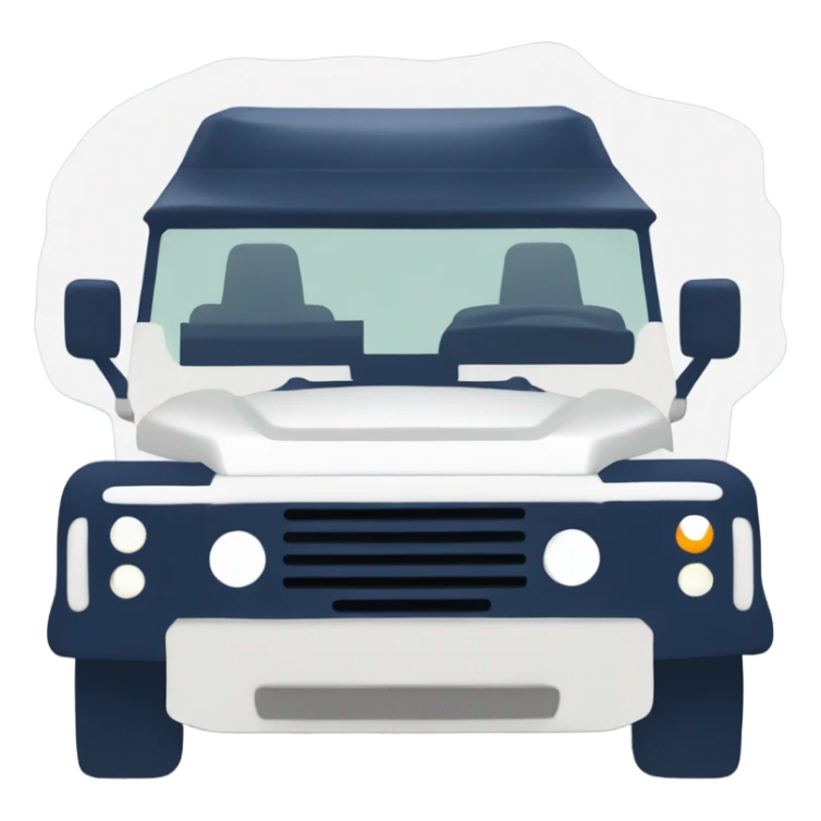 Landrover defender white roof and navy  sticker