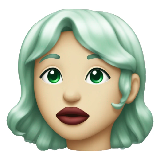 Lips of a dark emerald color in the form of a kiss sticker