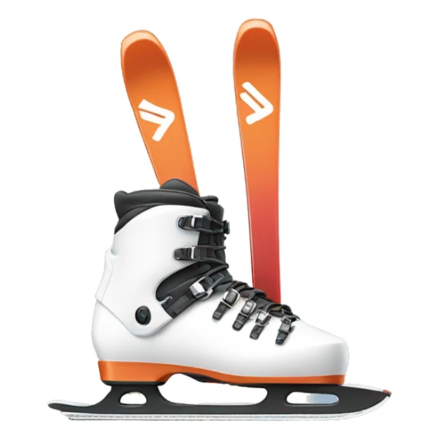 White Ski boots and a pair of skis sticker