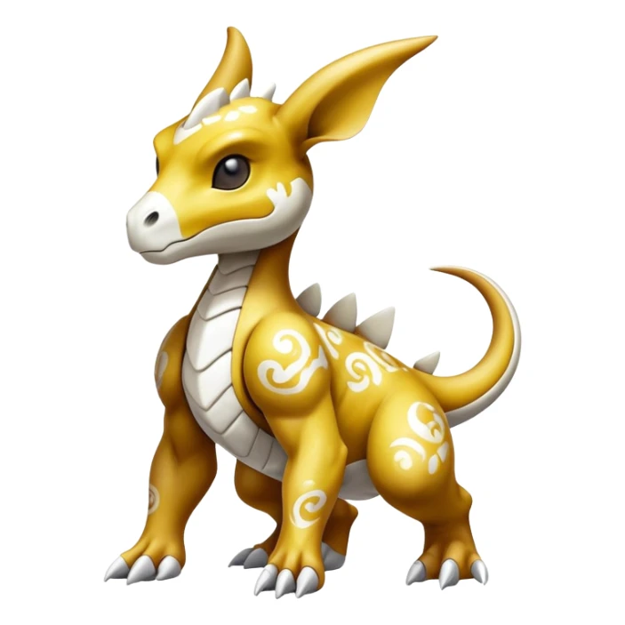 Shiny Exotic Excessive Mysterious Cubone-Pokémon-Fakémon-hybrid-creature (full body) sticker
