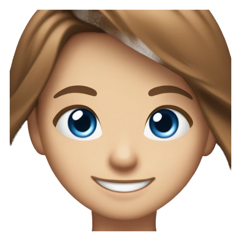 Cute girl brown hair thumbs up blue eyes  sticker