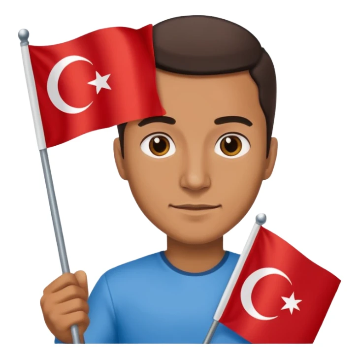 Türk bayrağı tutan adam sticker