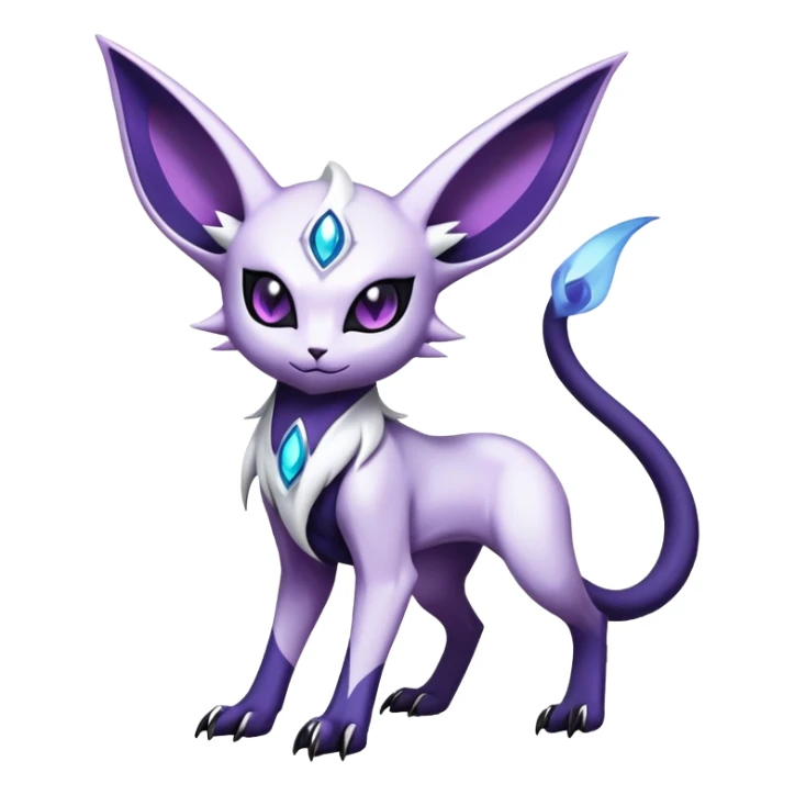 Shiny Exotic Badass Mysterious Gothic Espeon-Absol-Pokémon-Fakémon-hybrid-creature (full body) sticker