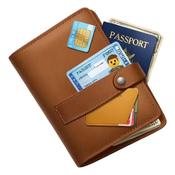 Travel wallet – larger, holds passport and tickets.
 sticker