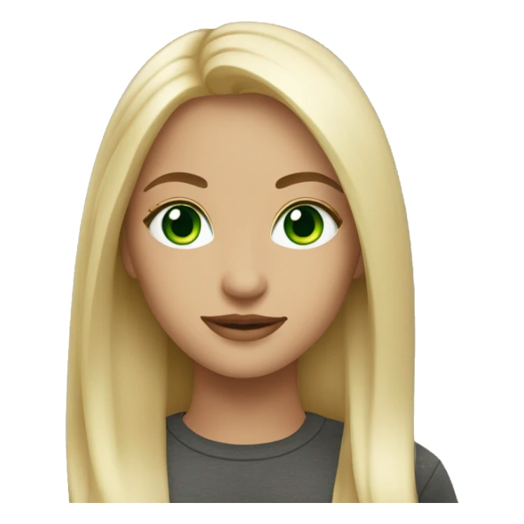 Beautiful with green eyes and straight blonde hair sticker