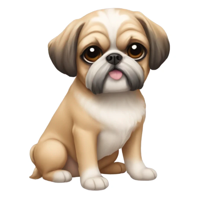 A Shih Tzu and a tan pug sticker
