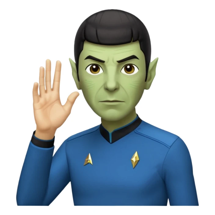 Spock with the Vulcan salute with Starfleet blue uniform (Star Trek) sticker