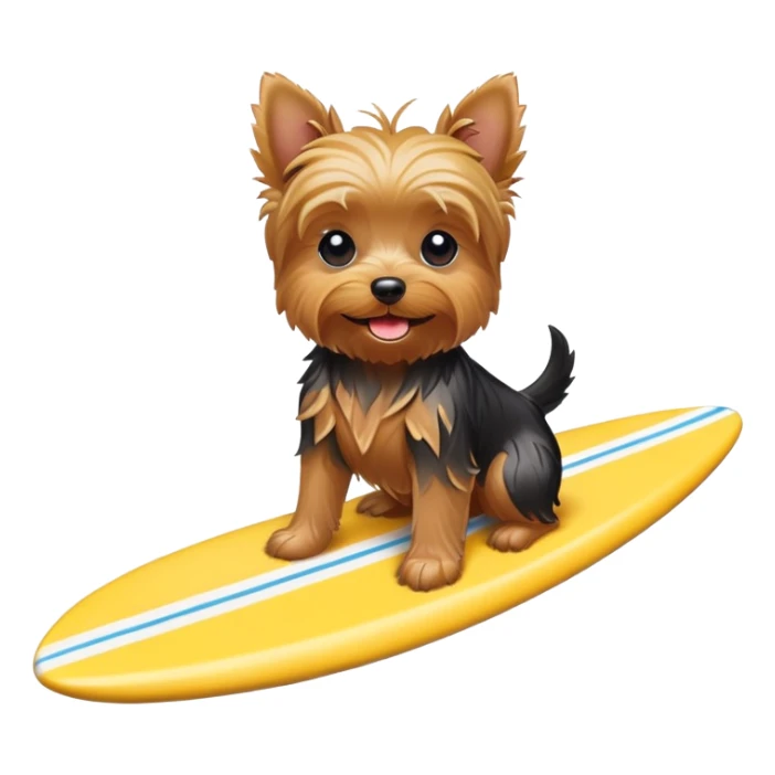 Yorkie on surf board sticker