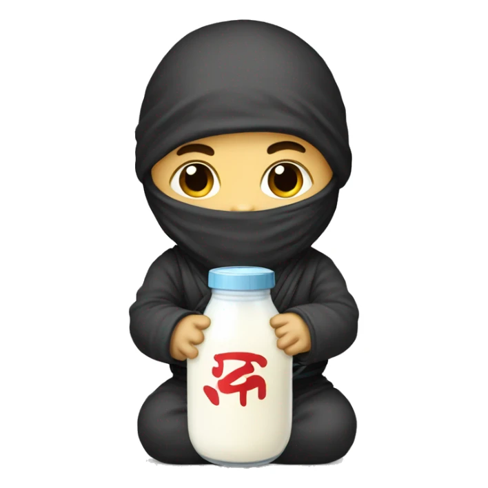 baby ninja with milk bottle  sticker