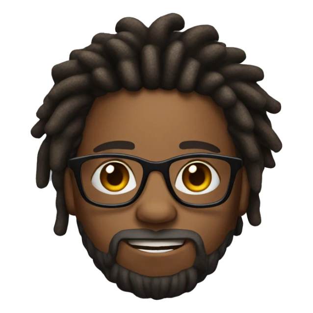 brown skin African American with dreads and glasses and beard sticker