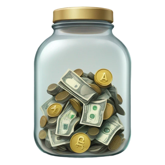 minimal full of money jar sticker