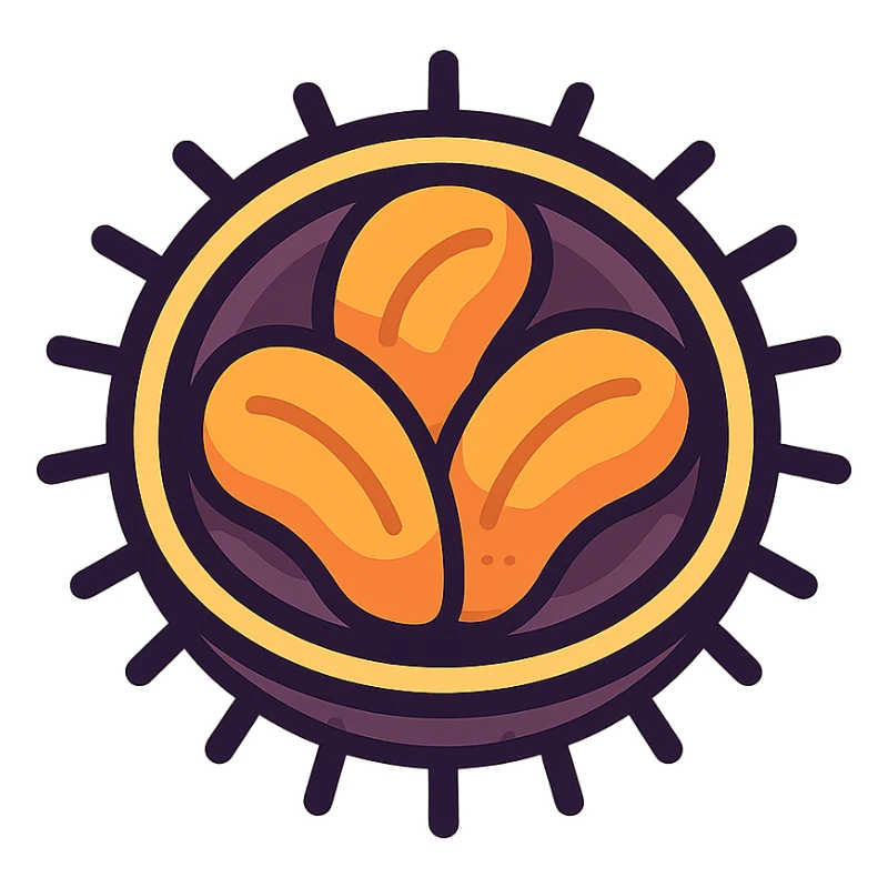 uni sea urchin seafood, icon style, soft rounded edges, subtle shading sticker