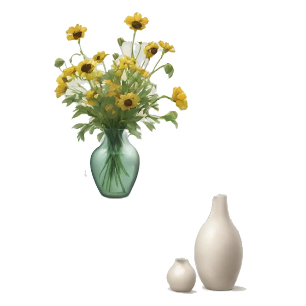 glass vase and framed art next to it sticker