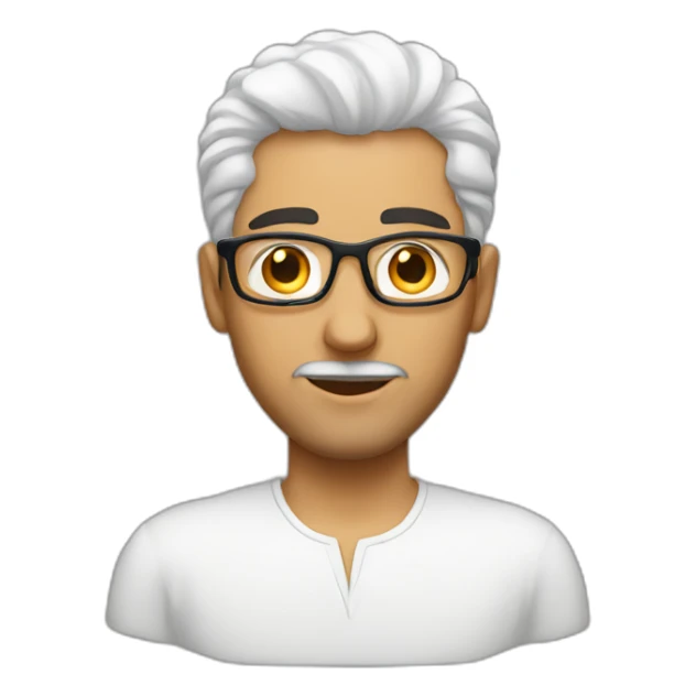 Arabic White man with a some hair and glass sticker