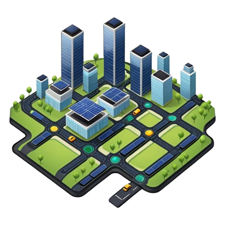 A smart city powered entirely by solar roads sticker