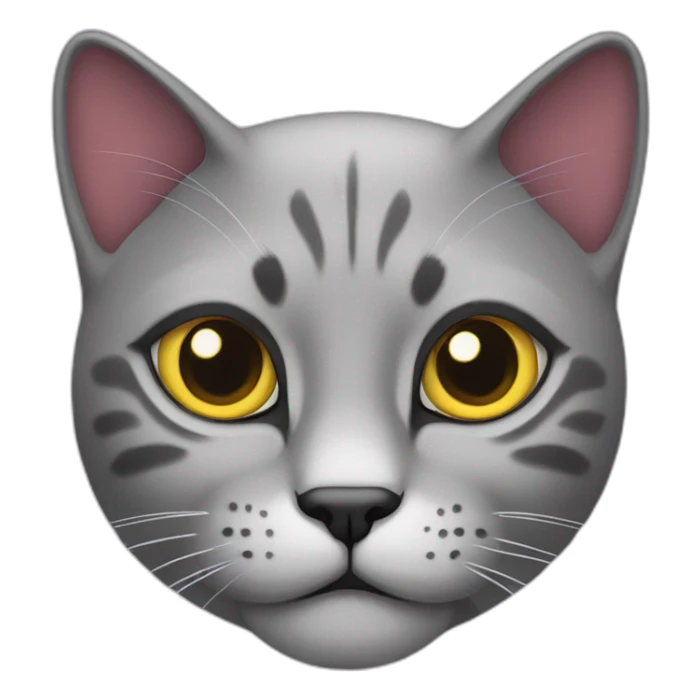 gato con cabeza lila y ojos amarillos sticker