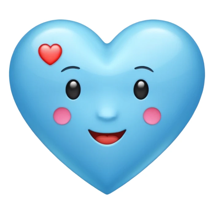 Light blue heart with emojis sticker