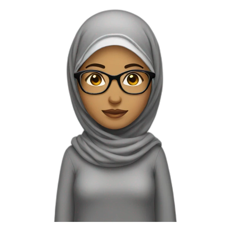 muslim girl wearing glasses sticker
