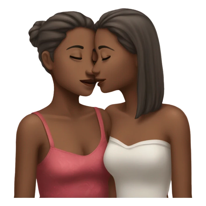 Kiss of two girls sticker
