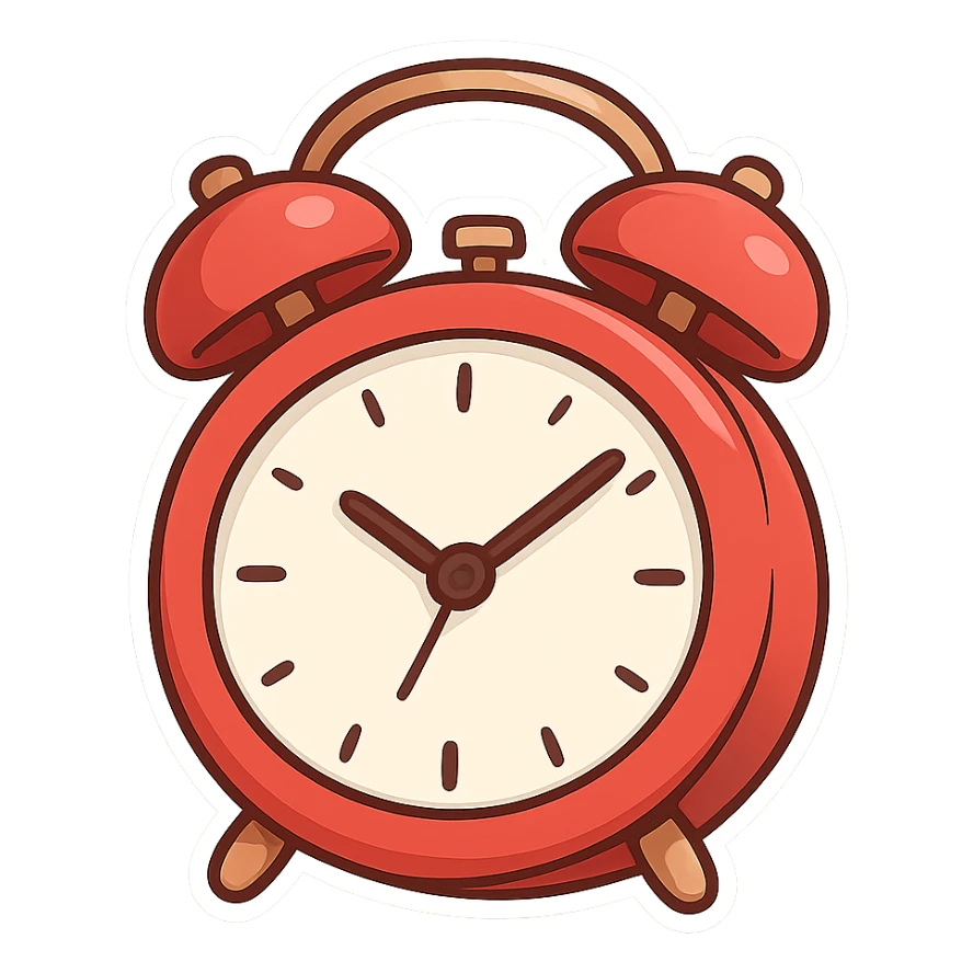 Alarm clock sticker