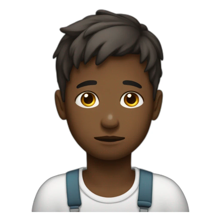 Jeune garçon métisse triste d’abandonner une personne sticker