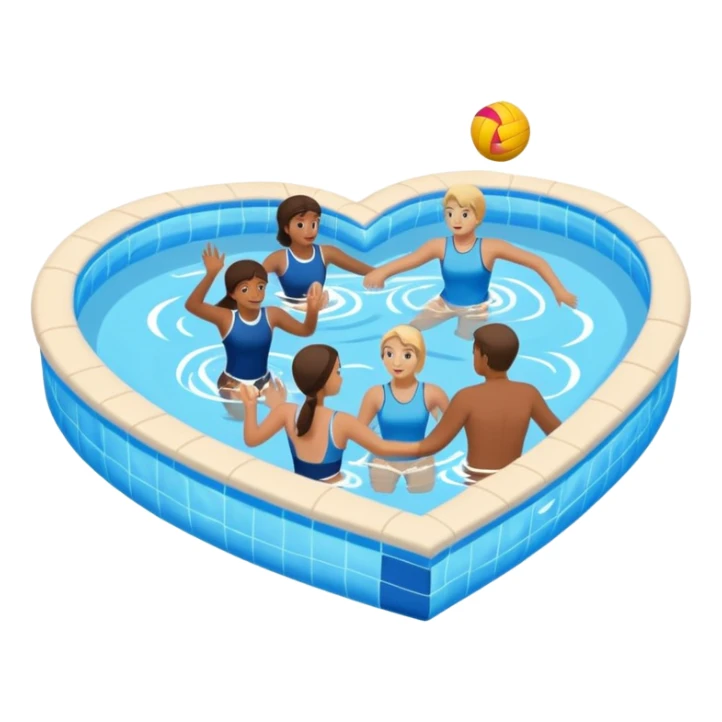 Natación  y voley en un corazón de color  sticker