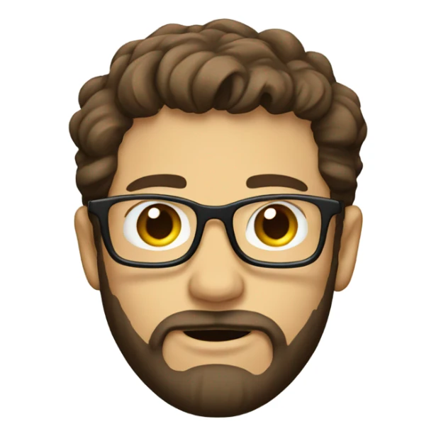 Man with brown hair, a beard and glasses hanging upside down  sticker
