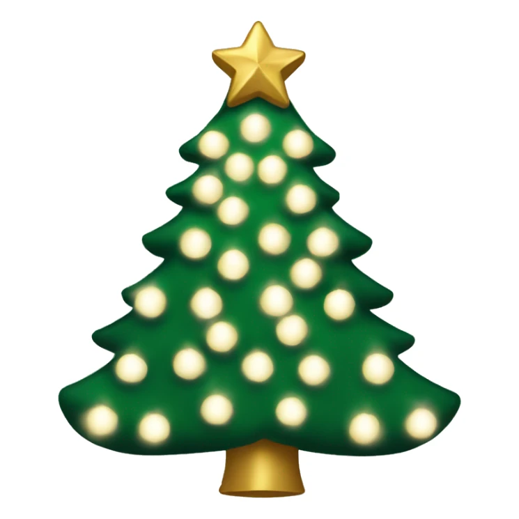 A Christmas tree decorated with white lights and white and gold bows sticker