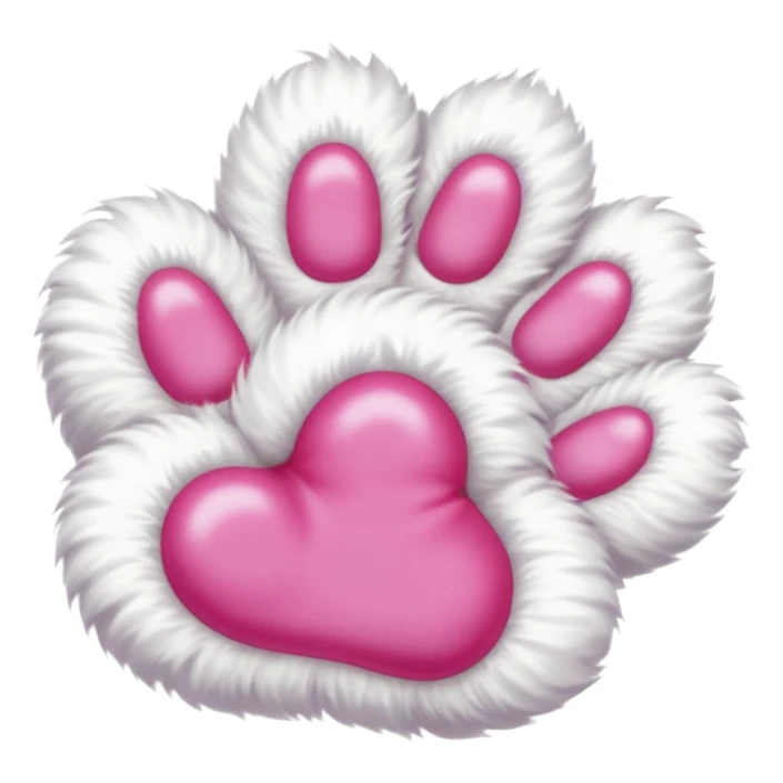 white cat paw, from the bottom, vivid pink toe beans sticker