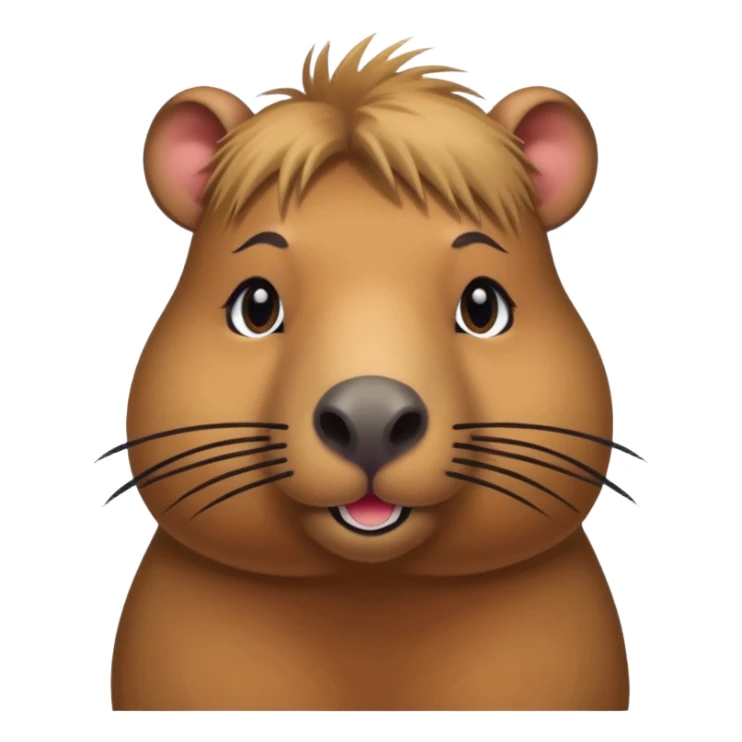 capybara with faka eye lashes and make up sticker