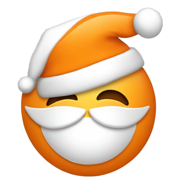 Orange and white care with Christmas hat sticker