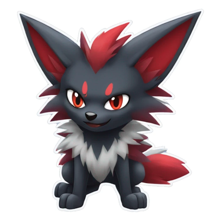 Cool Edgy Zorua-Zoroark-Mightyena full body sticker