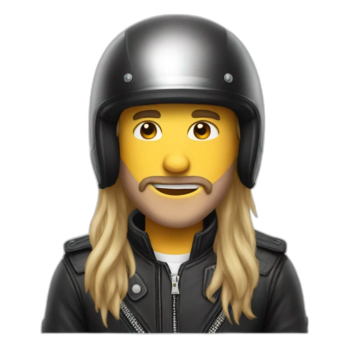 Guy with biker helmet long hair goti tongue out sticker