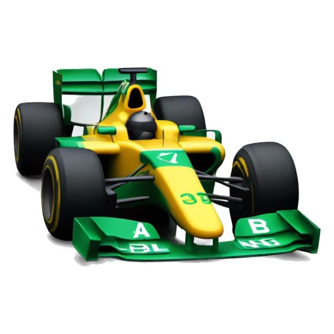 formula 1 car with the colors of the Brazil sticker