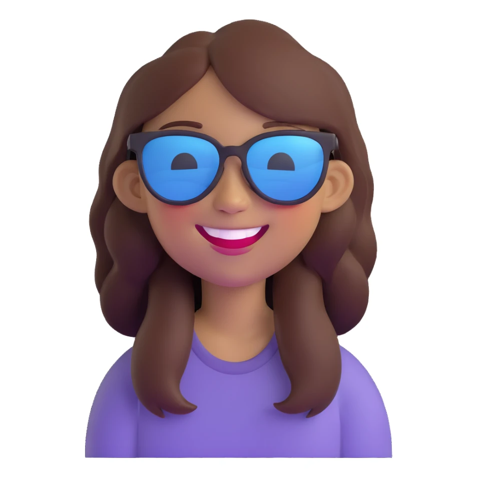 girl with a big cute smile and sunglasses sticker