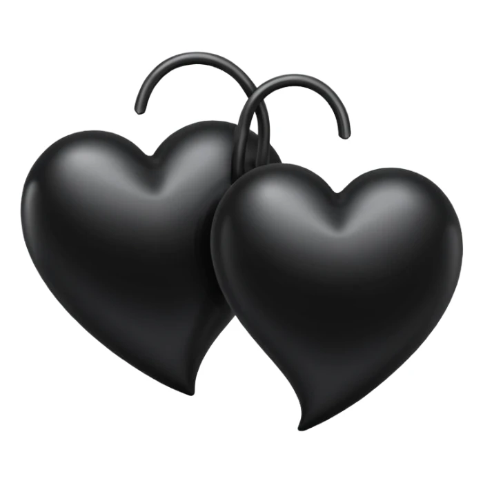 İki siyah kalp Birleşik sticker