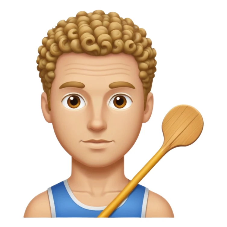 white male swift rower with curly hair slick back  sticker