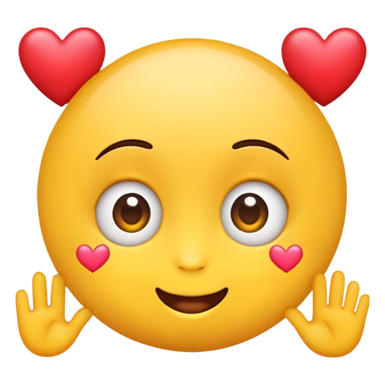 Cute Emoji with silly eyes and hearts sticker