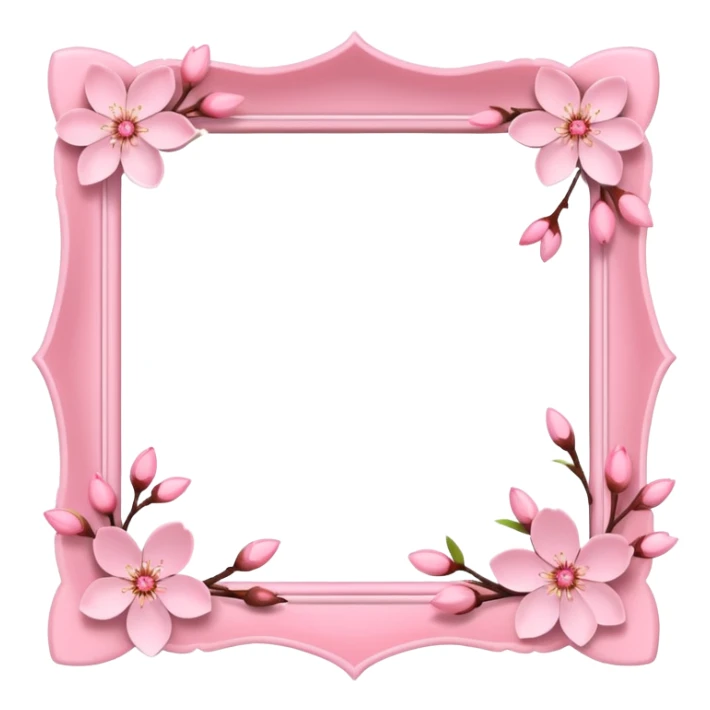 pink photo frame of a blossom sticker