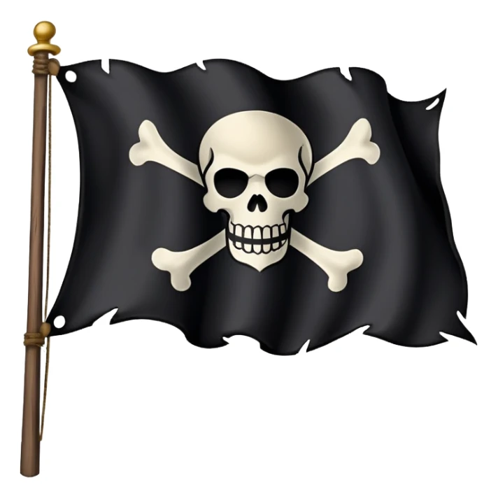 pirate flag with skull and crossbones, jolly roger sticker
