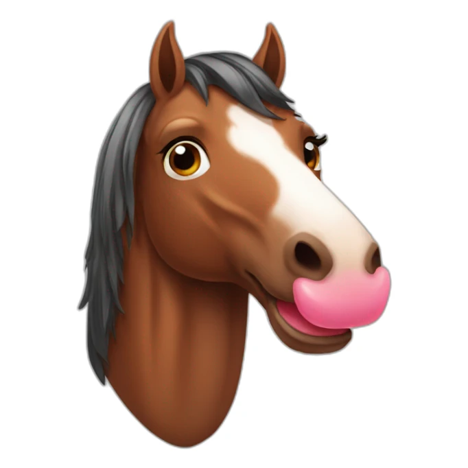 Horse red with tongue sticker