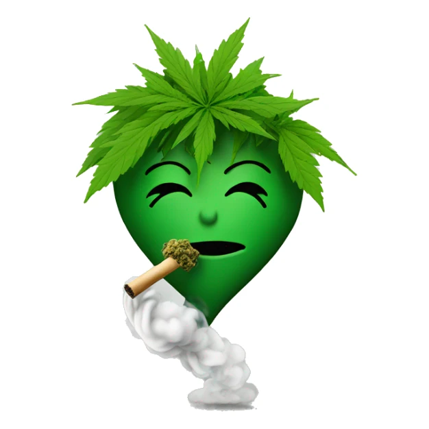 Jamaican with weed, blowing smoke in the shape of a heart sticker