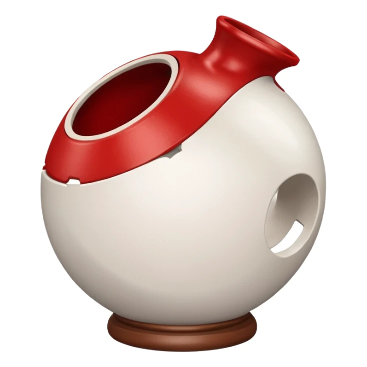 broken vase because of the ball sticker