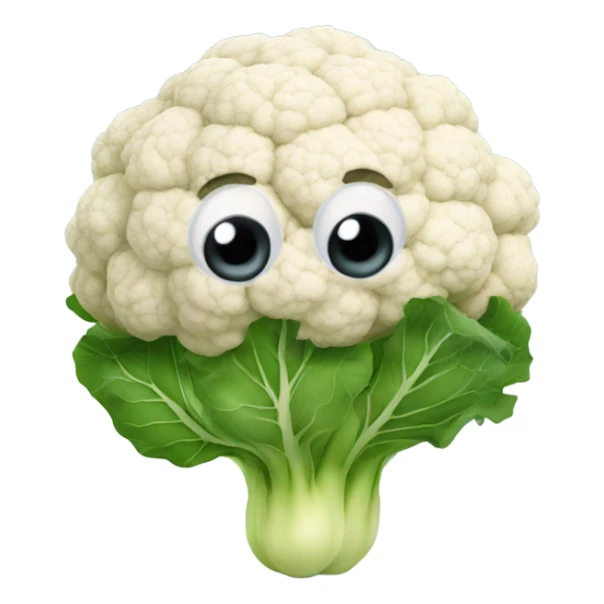 cauliflower looks into the mirror with big eyes sticker