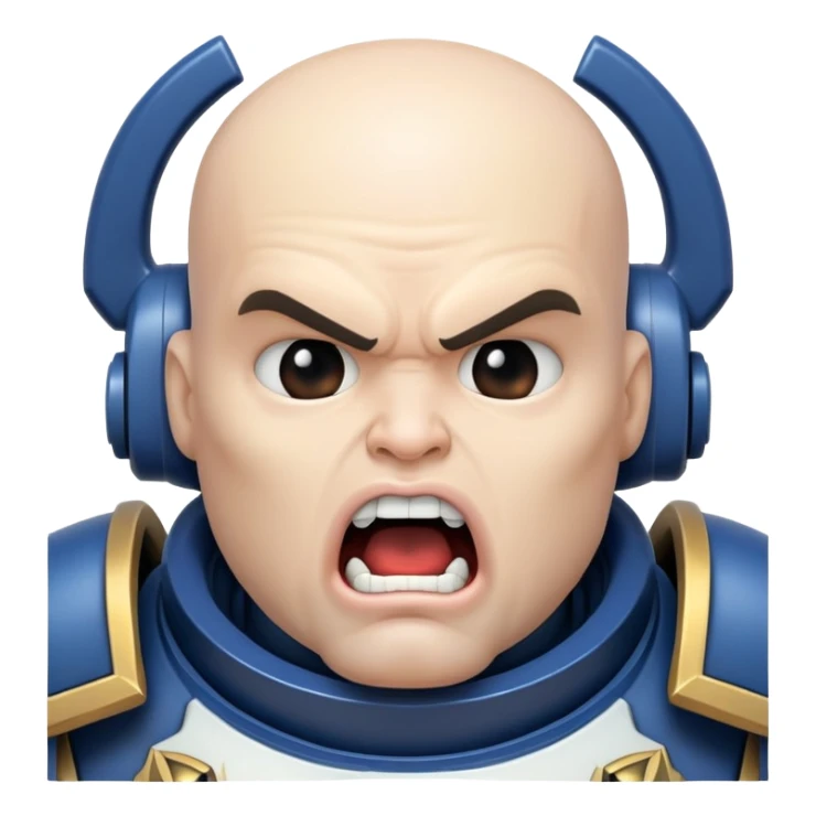 curious space marine with open mouth and curious look sticker